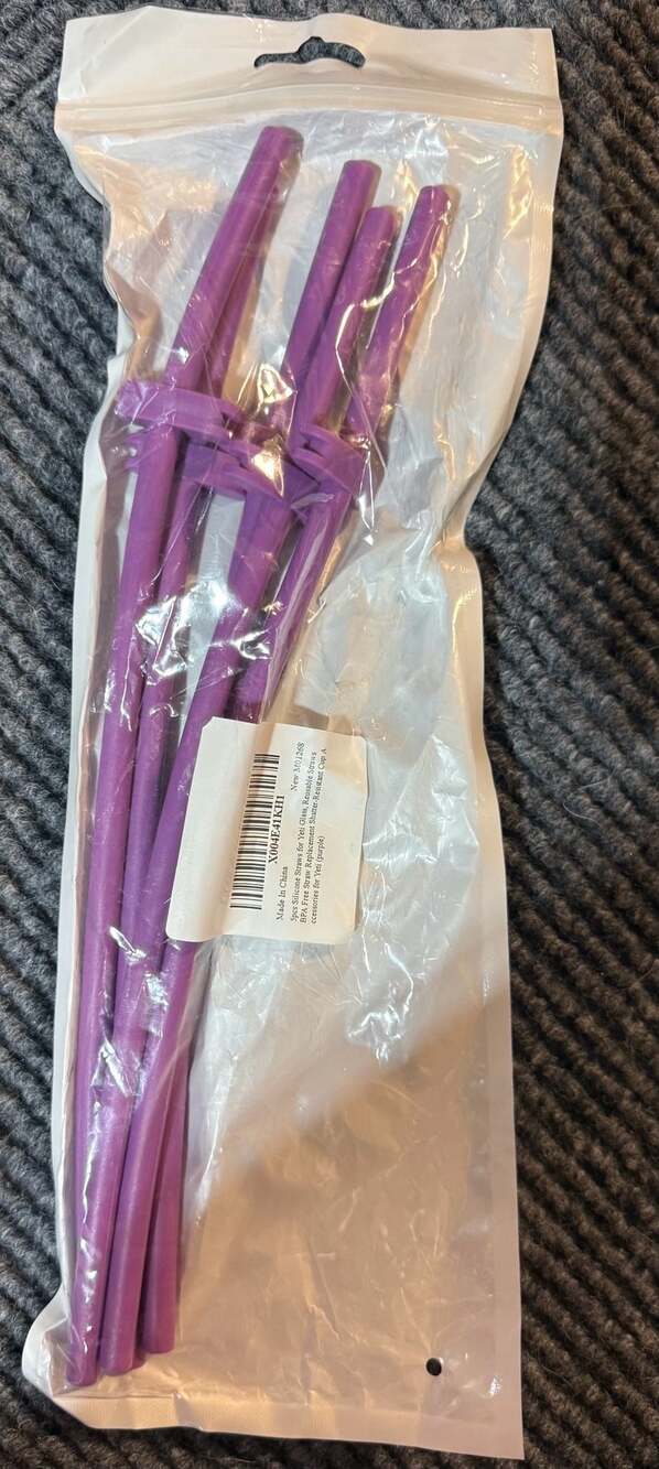 5pcs Silicone Replacement Straws for Yeti Tumbler Purple